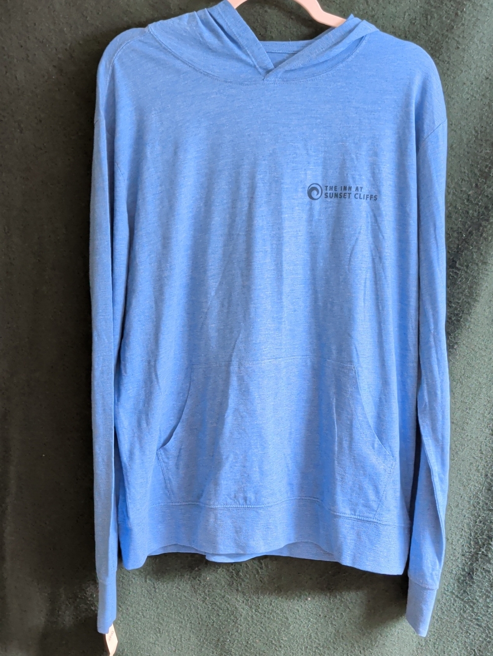 Men's Light Blue Crewneck Hooded Sweater -